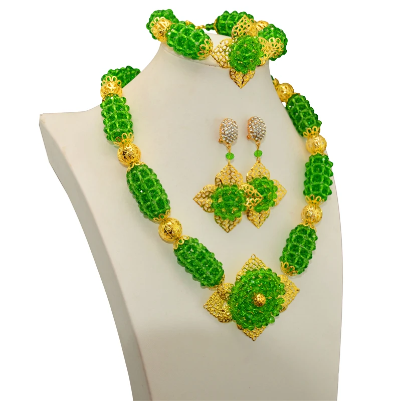 Свадебный комплект ювелирных изделий с голубыми бусинами в африканском стиле