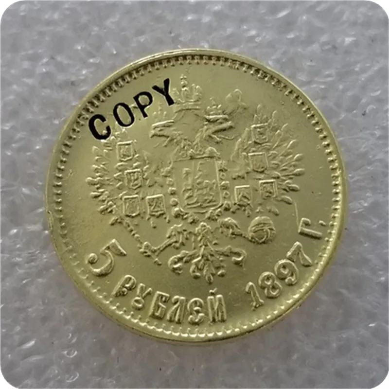 Копия копии 14 X(1897-1911) Россия 5 рубль царя Николая II золотая монета КОПИЯ