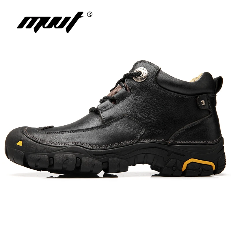 Мужские ботинки MVVT зимние водонепроницаемые из натуральной кожи большие