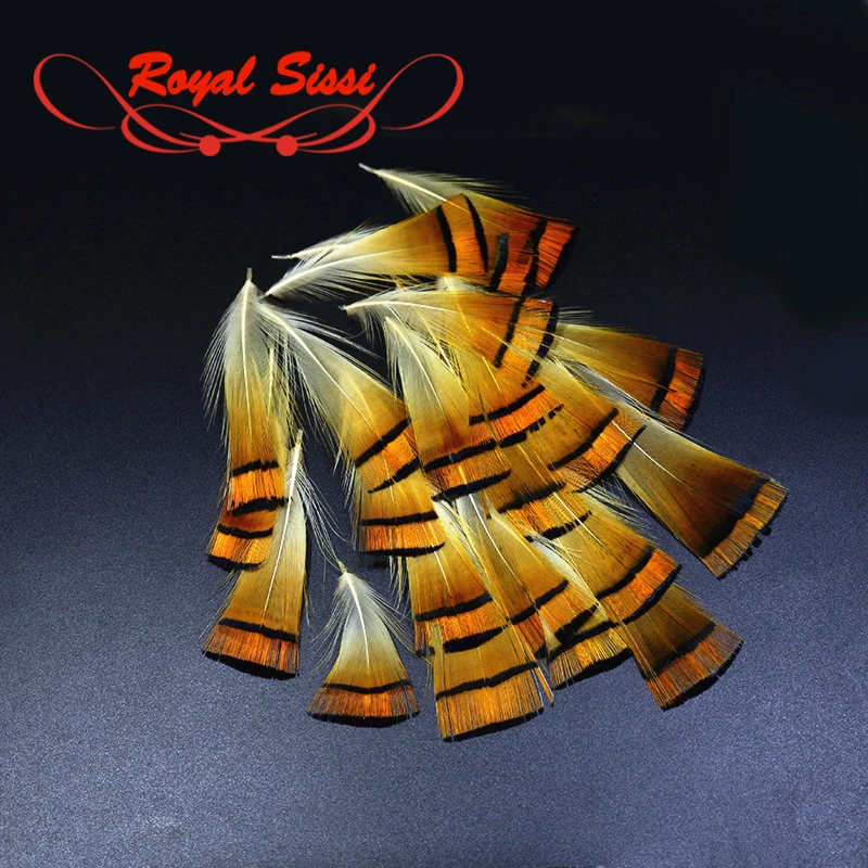 

Royal Sissi 50PCS Natural Color Golden Pheasant Head Crest Feather selected head tippet for Coachman Tailling Fly Tying Material