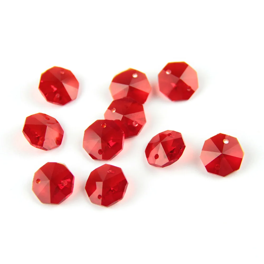 

Crystal Glass Octagon Bead Mix Color 14mm In 2 Holes For Crystal Chandelier Part Pendant Beads / Lamp Parts Beads