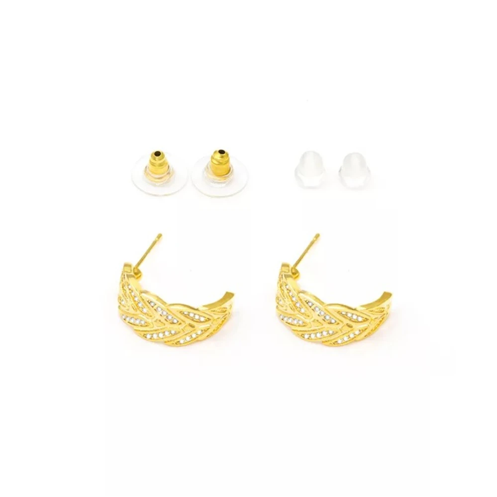 Free shipping New Delicate and Luxurious Lady's Earrings High Quality Micro-inlaid Creative Leaf/Feather Ear Jewelry | Украшения и