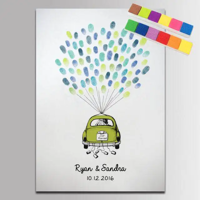 Гостевая книга с именем на заказ датой отпечатком пальца для помолвки вечерние