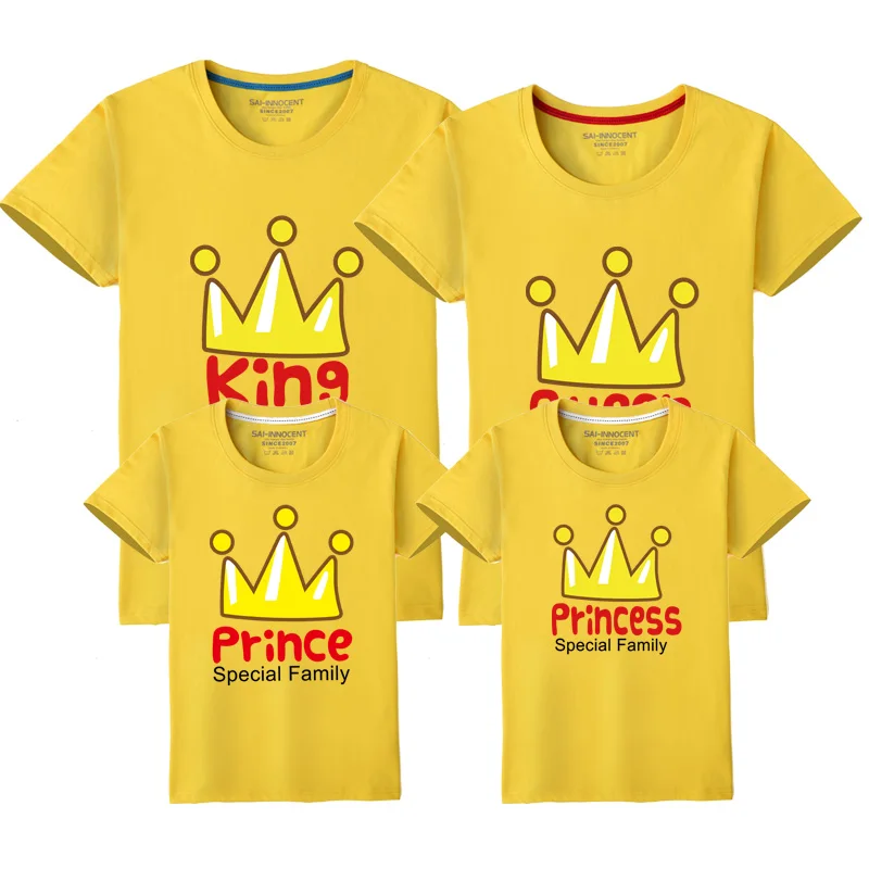 

1pcs Crown Pattern Family Matching T-shirts Mother Daughter Father Son Tops Tees Family Clohthing