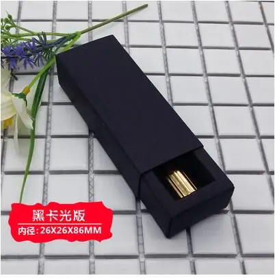26-26-86 mm black 50 шт. губная помада маленький подарок блеск для губ упаковка коробки для дня рождения 2,7*8,8 см бумага подарок ремесло помада картонная коробка - Цвет: 26-26-86 mm black