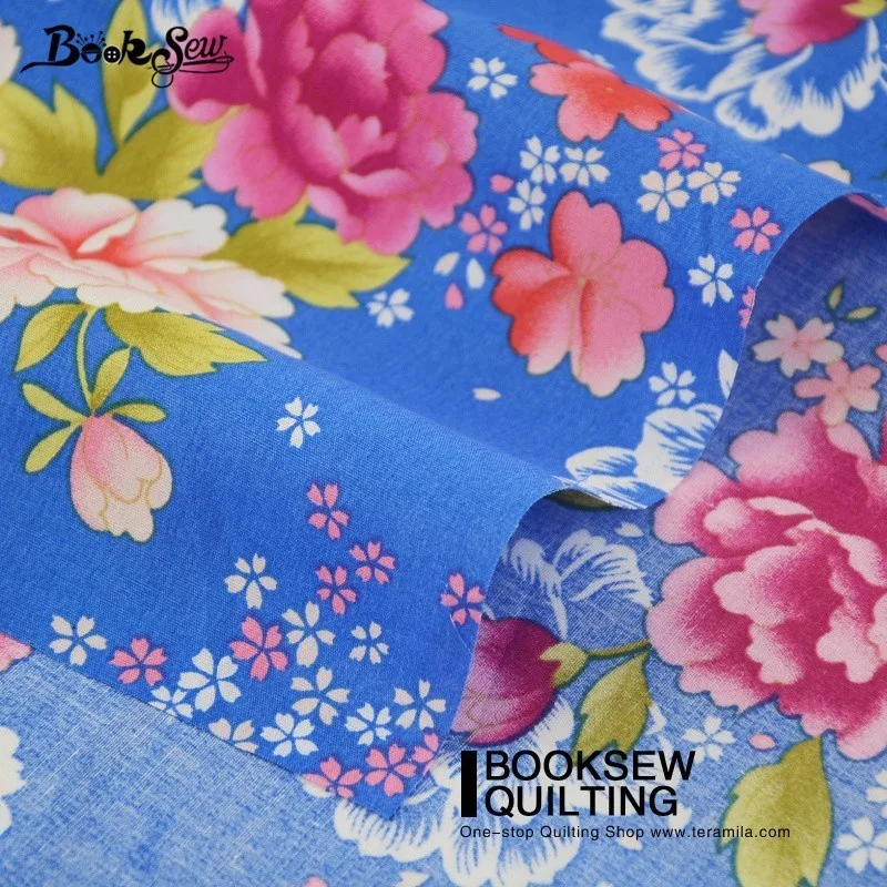 Booksew хлопок поплин Ткань лоскутное синий детская кровать Простыни Детские