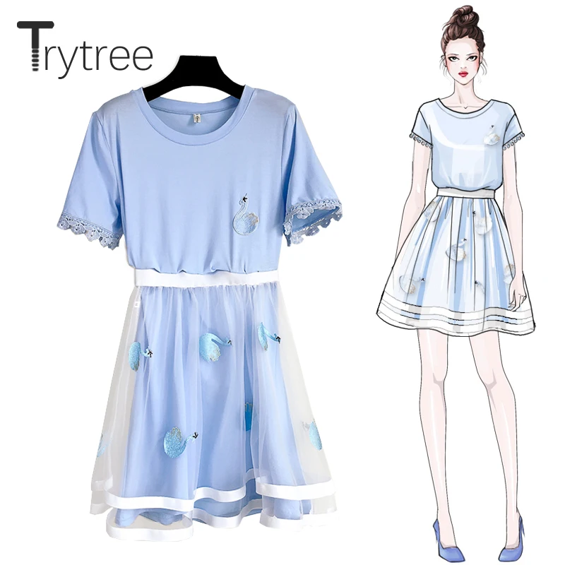 Trytree/летний женский топ комплект из двух предметов повседневные сетчатые топы