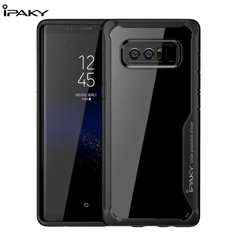 IPAKY For Samsung Note 8 Case Luxury Armor TPU + PC Bumper Soft Transparent Back Cover Original Anti Knock | Мобильные телефоны и