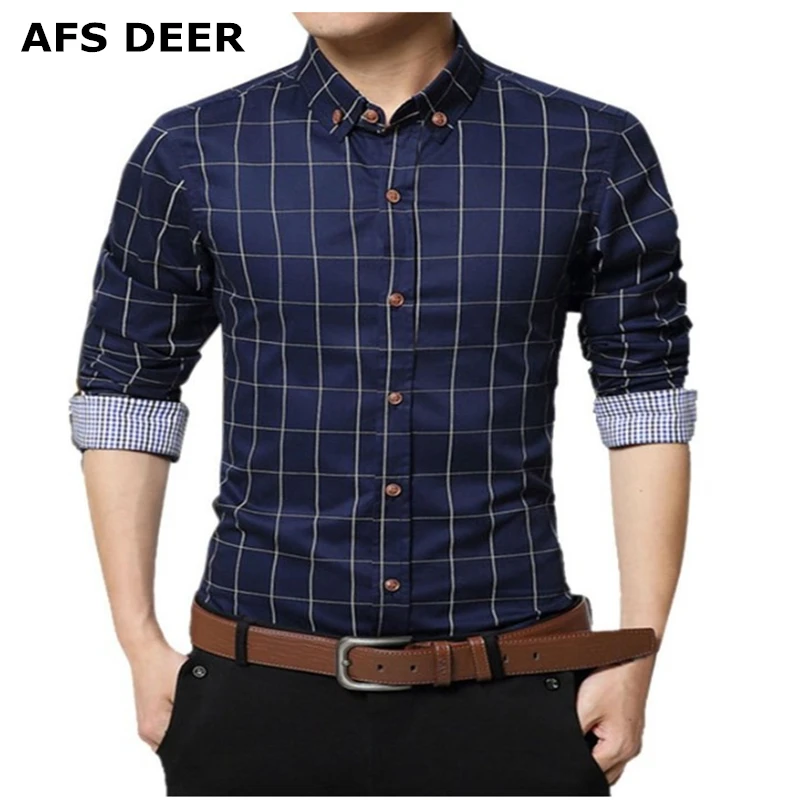 Мужская рубашка из 100% хлопка с длинным рукавом в клетку|dress shirt|dress shirt stylesstyle dress |