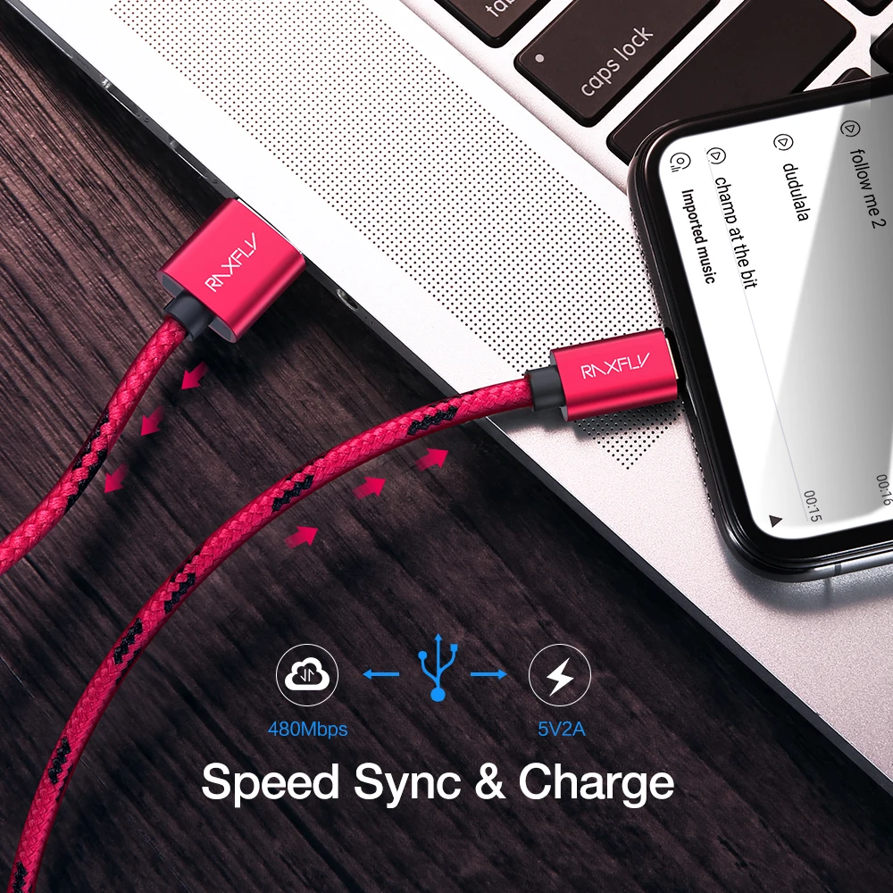 Raxfly микро ЮСБ Кабель для Xiaomi Redmi 4X Microusb Зарядное устройство Шнур USB кабель для Nokia samsung S7 S6 края нейлон зарядка через usb провода юсб кабель для зарядки провод провод для зарядки микро юсб