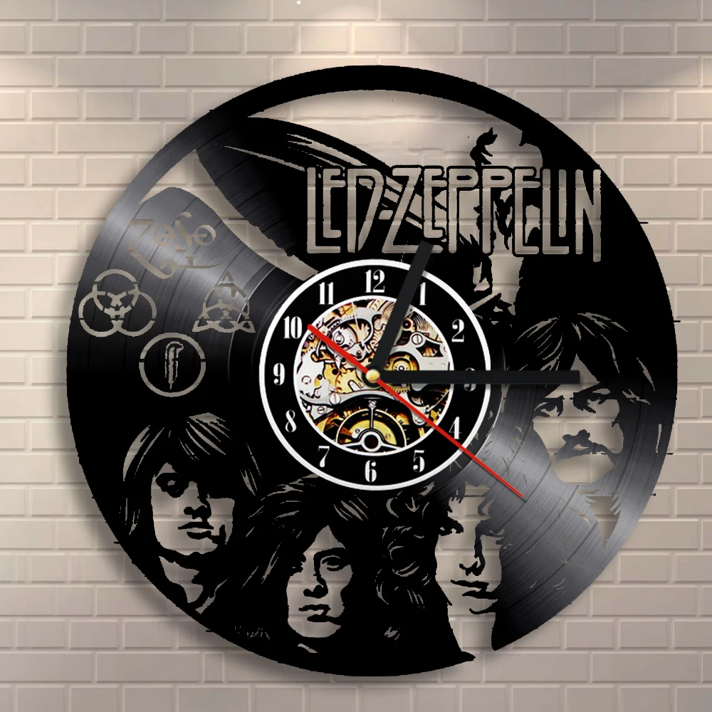 1 шт Led Zeppelin Винтаж виниловую пластинку LP запись настенные часы творческий ручной