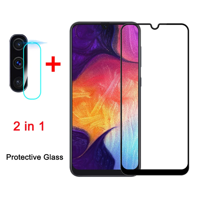 2в1 пленка для объектива камеры Защитное стекло Samsung Galaxy A70 A50 A40 A30 A20 полное