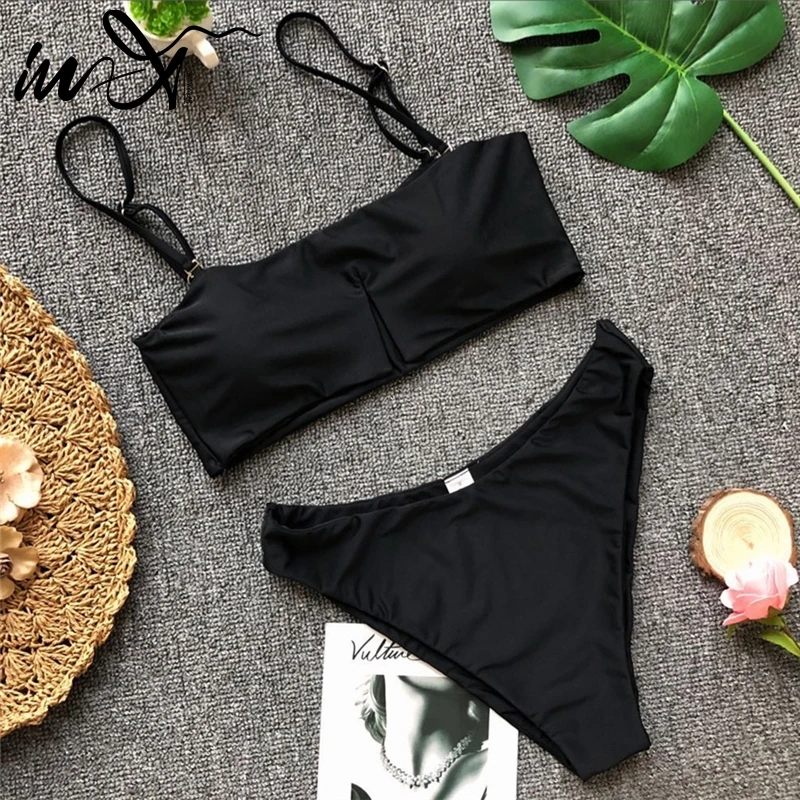 In X микро сексуальное бикини 2019 Highcut купальники женские черный купальник стринги