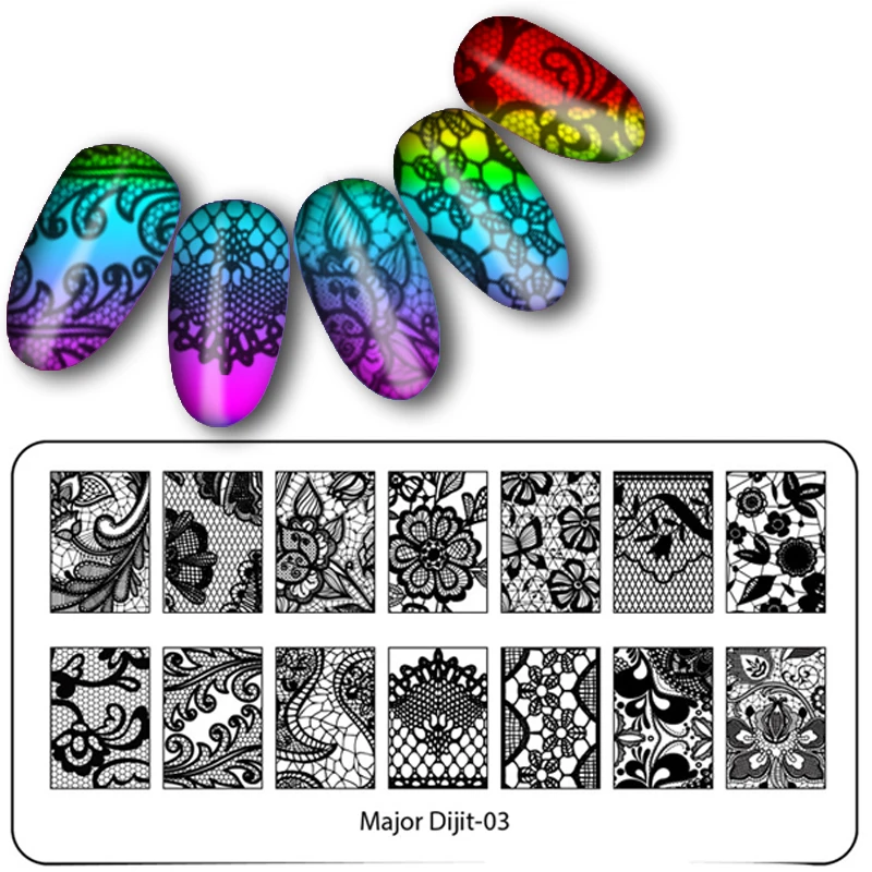 1 шт. пластины для стемпинга ногтей кружевной рисунок диск переносная печать