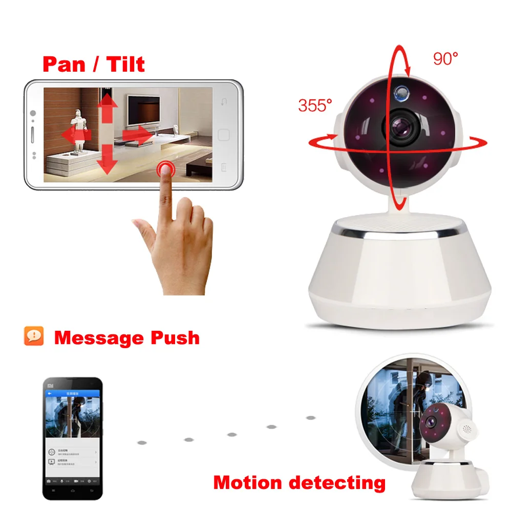 IP камера видеонаблюдения HD Wi Fi 720P с микрофоном и функцией ночного видения|Камеры
