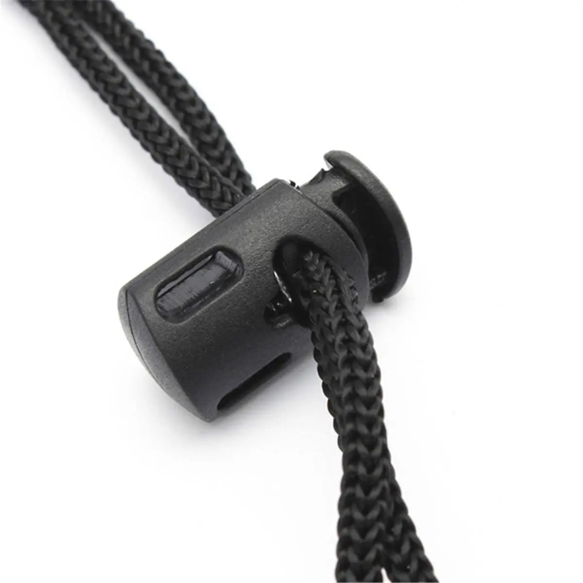 2 PCS Black Spring Shoe Buckle Blocker Cord Lock Buttons Strap Seam Drawstring Stoppers Double Holes | Украшения и аксессуары