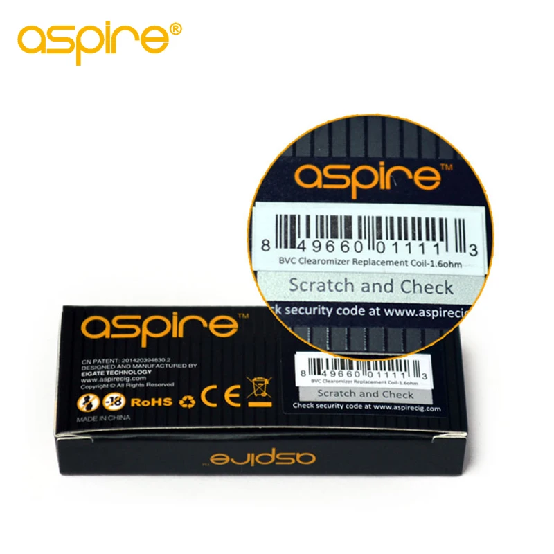 10 шт. спирали Aspire bvc 1,6/1,8/Ом Vape катушка головка для электронной сигареты CE5 ET ET-S Vivi Nova испаритель электронная сигарета катушка