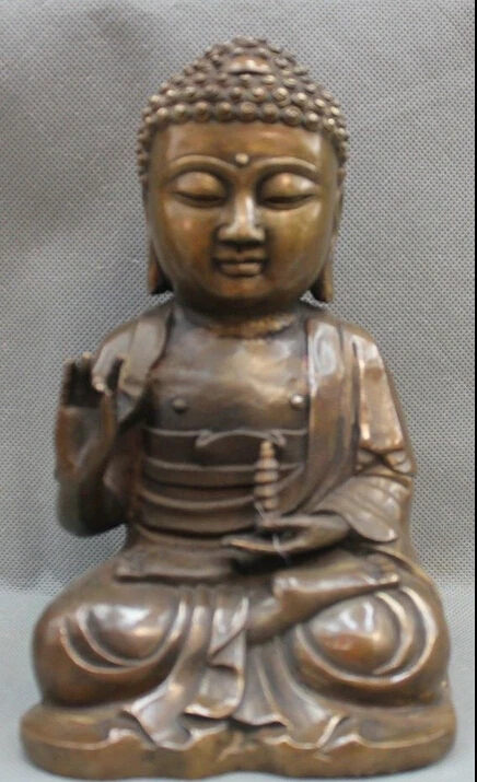 9 &quotТибет Тибетский Буддизм Медь Пагода Сиденья Шакьямуни Будда Амитабха Статуя