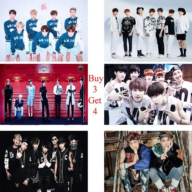 Kpop bangtan Плакаты для мальчиков лицом себя ясное изображение печать белый картон наклейки на стену украшение дома художественный плакат подарок