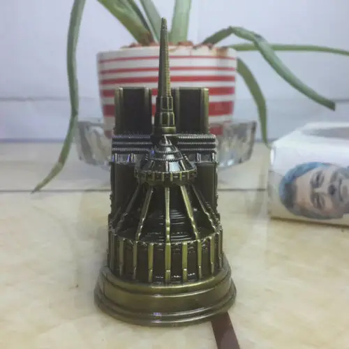 Модель собора Нотр Дам де Пари Металл 3D французская церковь Сувенир модель