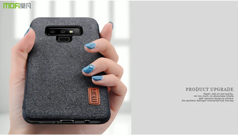 Чехол для samsung Galaxy Note 9, MOFI Galaxy Note 9, чехол на заднюю панель для samsung Note 9, силиконовый край, полное покрытие, тканевый чехол