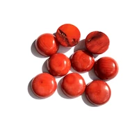 wholesale 5pcslot natural orange red coral bead cabochon jewelry ring face 12mm round gem stone beads cabochon