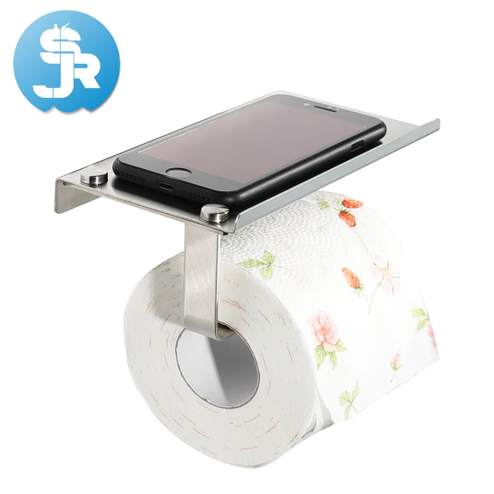 

free shipping beautiful drawing 304 stainless steel toilet paper holder paper roll holder phone holder bathroom accessories new