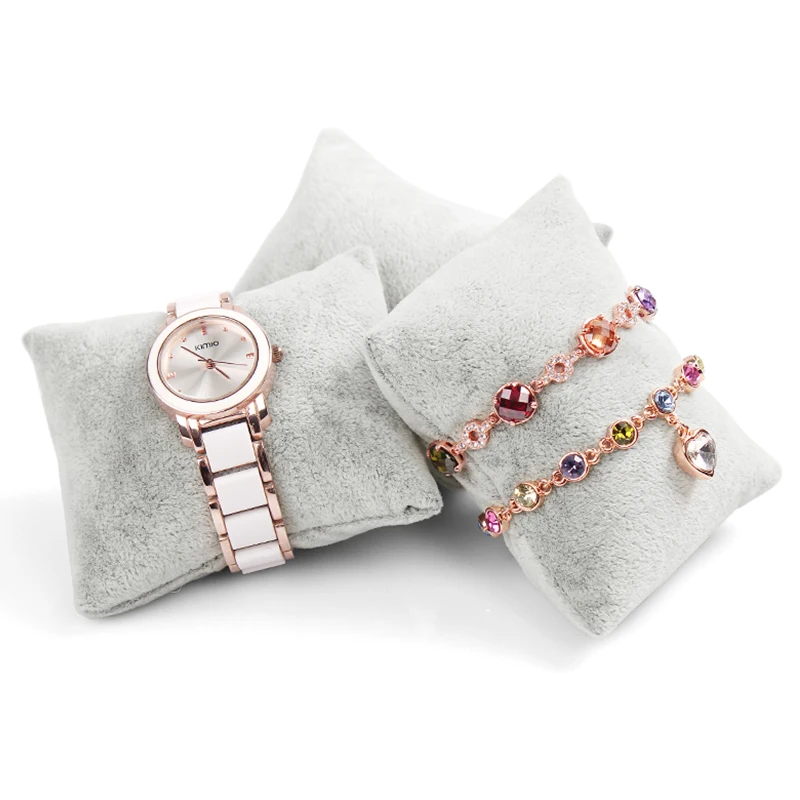 Anfei Gray quality velvet watch plate Bracelets holder 12 small pillow jewelry display box pallet bracelet storage A22-2 | Украшения и