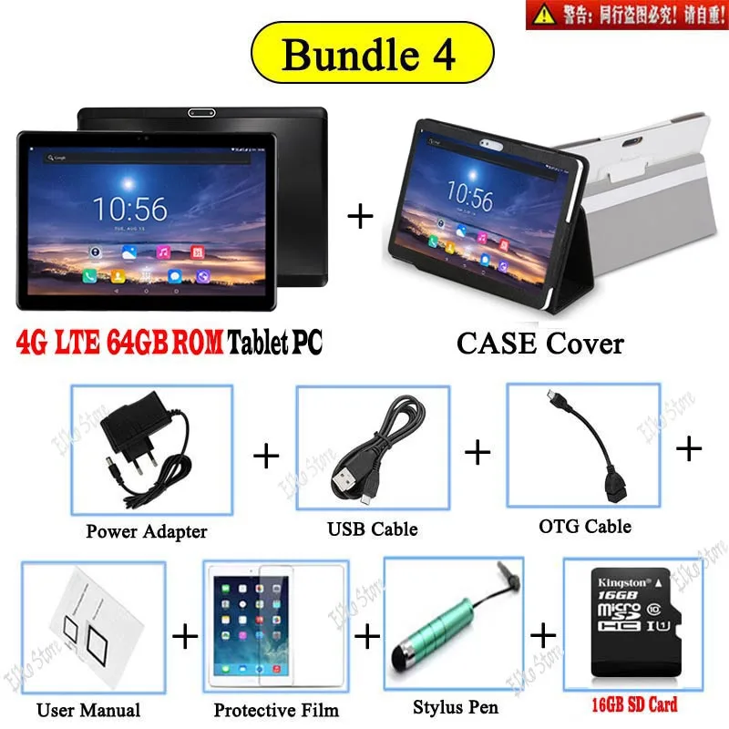 4G LTE 64G Add Case Новинка 2.5D Закаленное стекло 10 дюймов планшетный ПК Android 8,0 OS 1280*800 ips Восьмиядерный 4G LTE gps WiFi/Bluetooth - Комплект: 4G LTE 64G Add Case