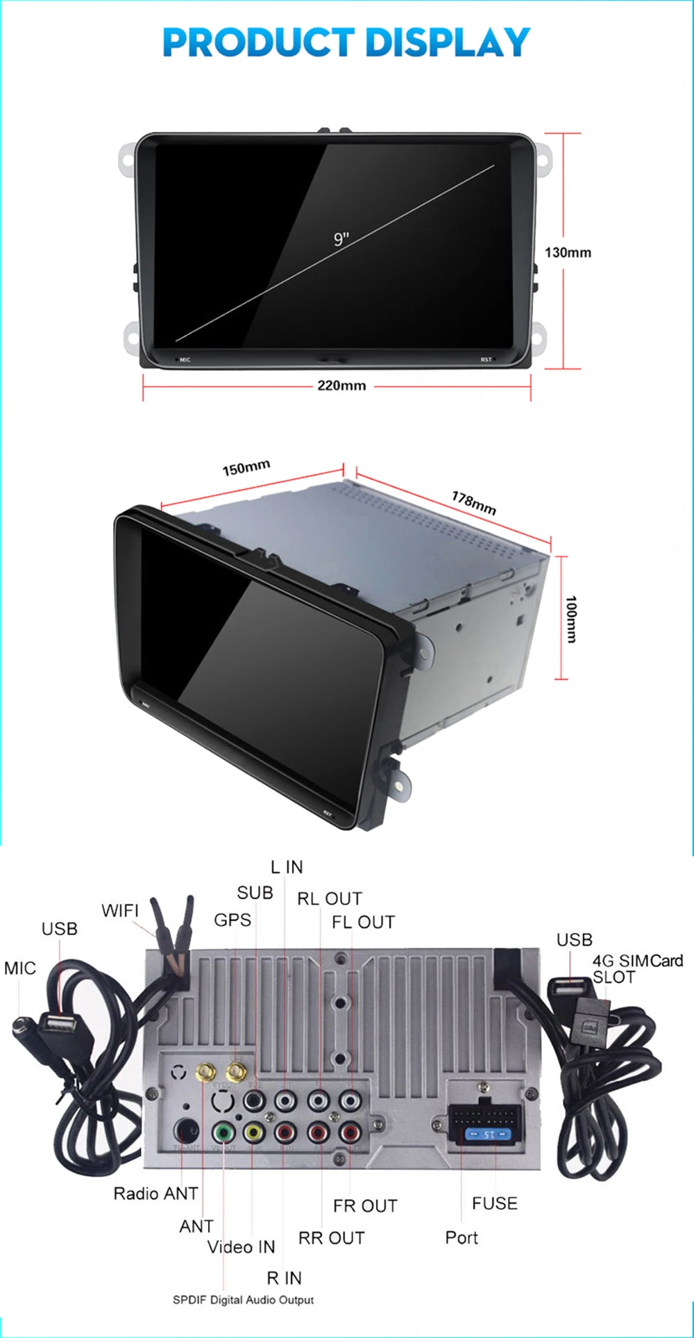 ARKRIGHT 9 ''4+ 64 Гб 2 din автомагнитола аудио стерео для Volkswagen VW Passat B6/B7/CC Golf 5/6 Tiguan Android gps Автомобильный мультимедийный