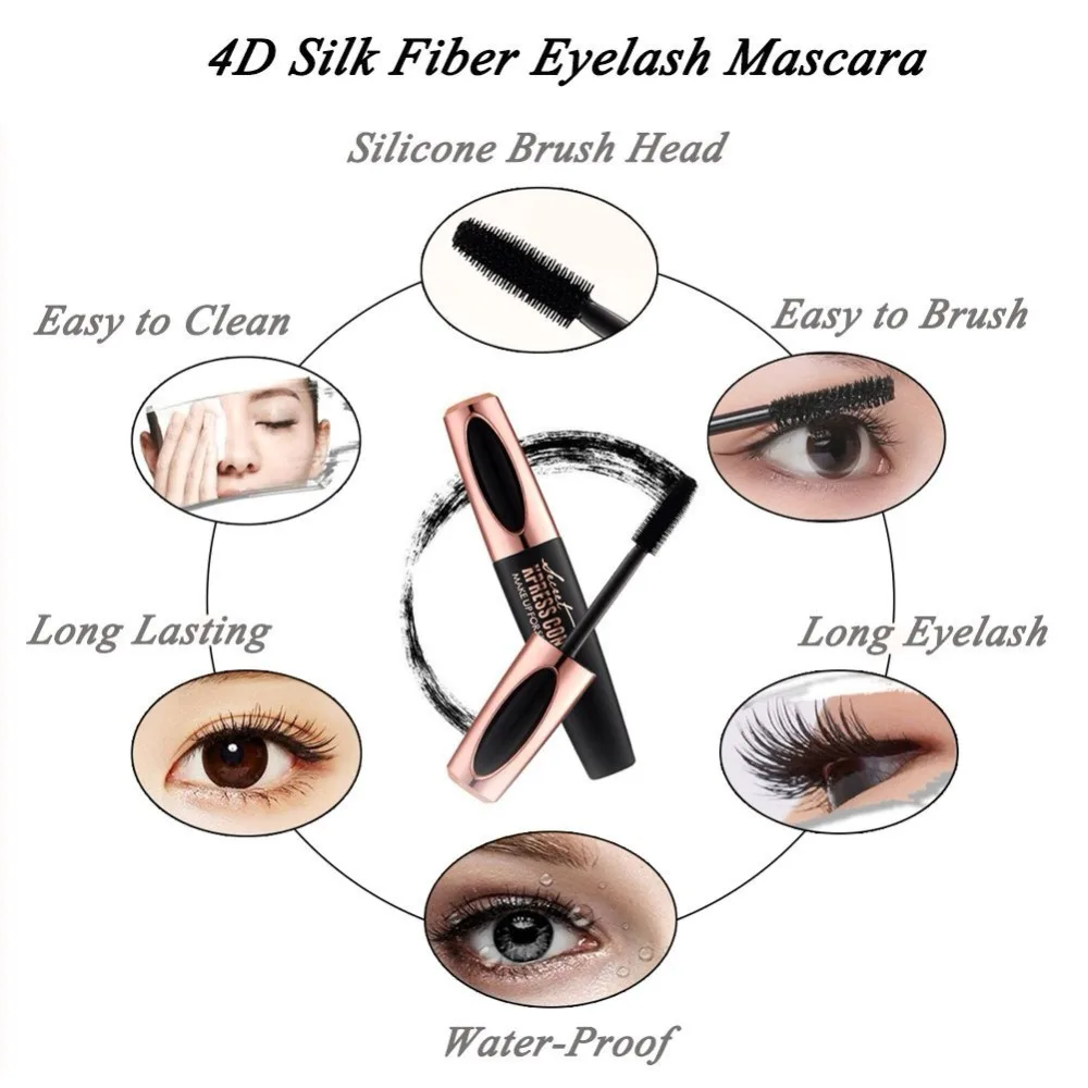 4D Silk Fiber Lash Mascara Waterproof Rimel 3d Mascara Eyelash Extension Black Thick Lengthening Eye Lash Korean Cosmetics