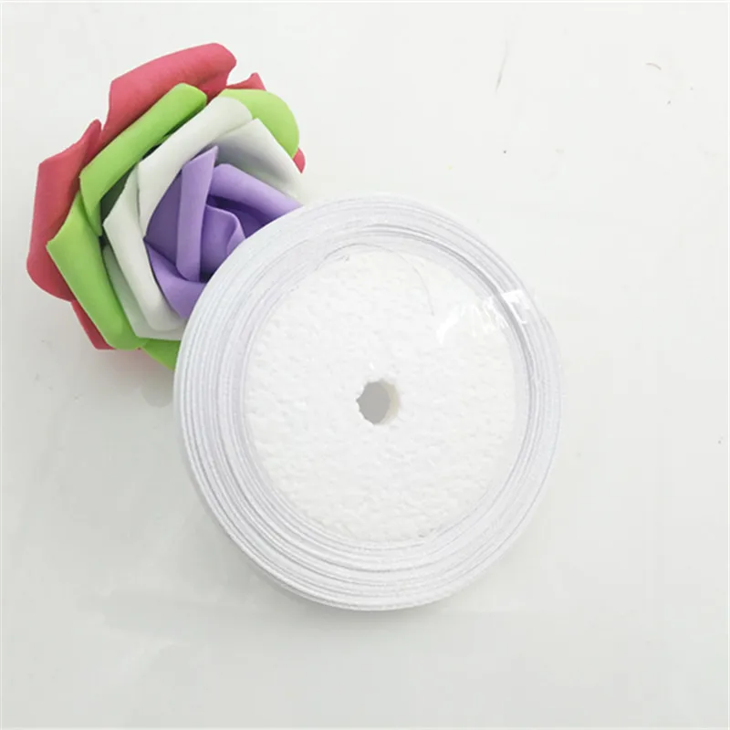CD-8 white 25 ярдов/рулон 6 мм Ширина красочные шелковые атласные ленты Свадебная вечеринка украшения подарок ремесло тканевая лента для шитья ткань ленты DIY - Цвет: CD-8 white