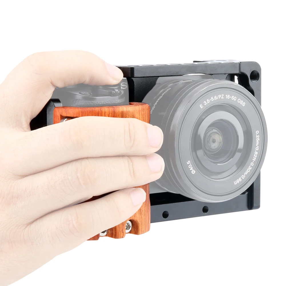 Niceyrig 6400 6500 клетка для камеры комплект для sony A6500 камера с деревянной ручкой крепление A6400 A6500 клетка стабилизатор