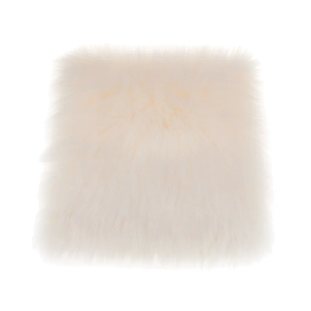 Pack 2 Faux Sheepskin Seat Cushion Bedroom Floor Mat Office Car Sofa Chair Pad Tatami 40cmx40cm -White | Дом и сад