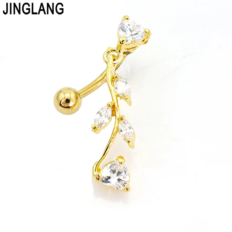 Promotion!DIY Wholesale New Design Fashion Golden Plated White Rhinestone Branch Belly Button Rings For Women Body Jewelry | Украшения и