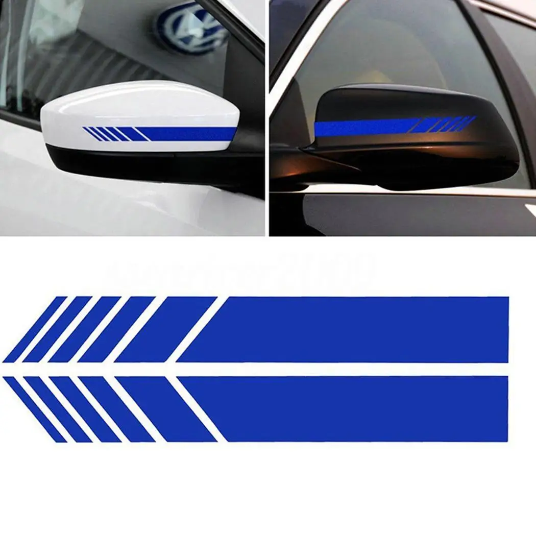 Полоса Графический автомобиль зеркало заднего вида стикер автомобиля черный