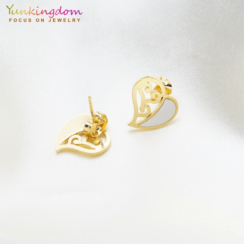 Yunkingdom сердце Свадебные Ювелирные наборы для женщин из нержавеющей стали кулон