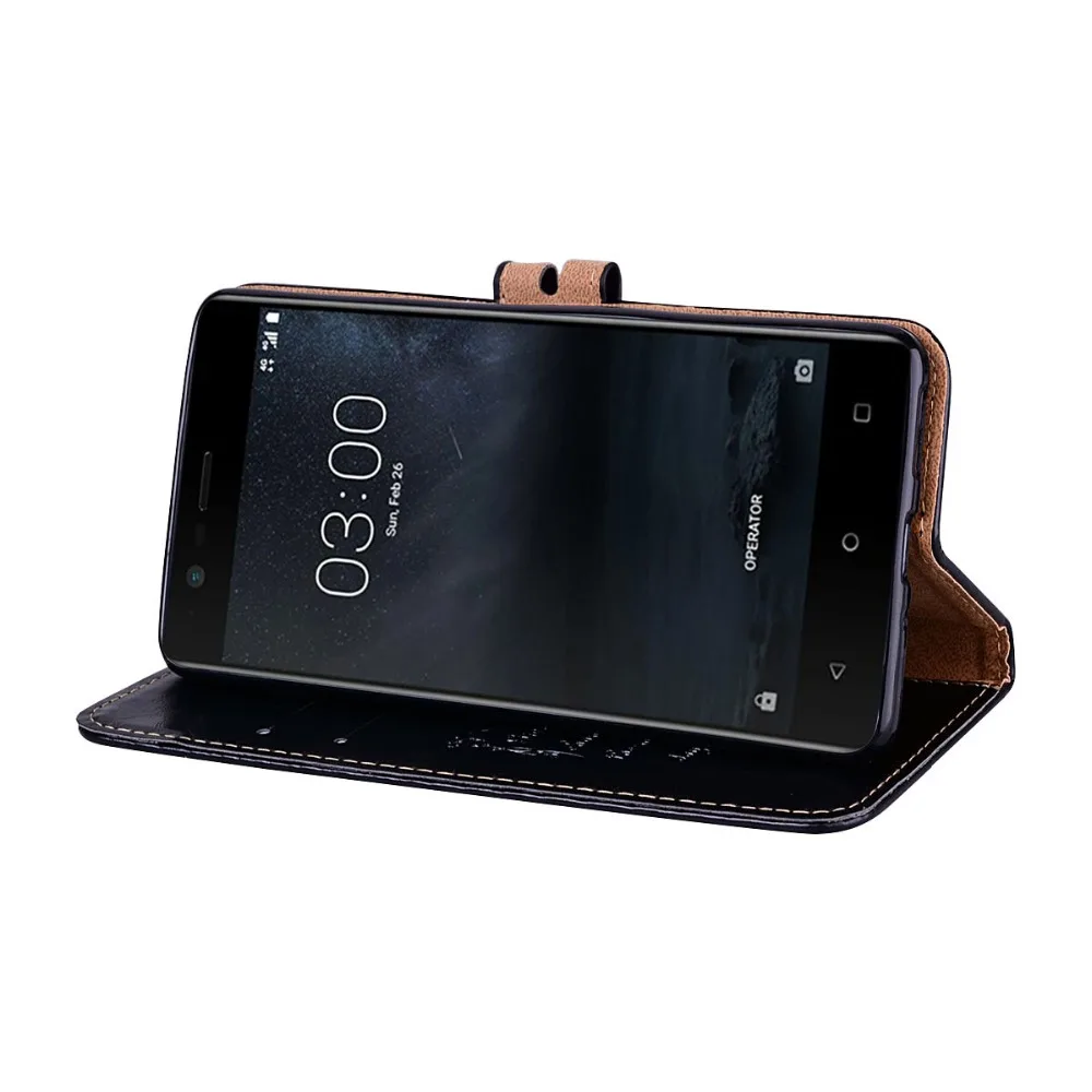 Флип чехол бумажник для Nokia 5 Cover Магнитная Fundas Кожа PU + из силикона Подставка Nokia5