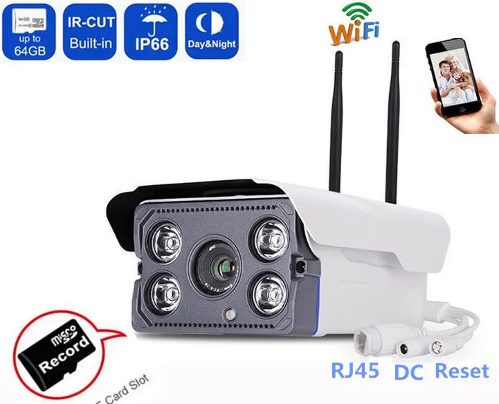 1080P HD WI FI IP CCTV камера Камера пуля ИК Открытый водонепроницаемый с аудио TF слот
