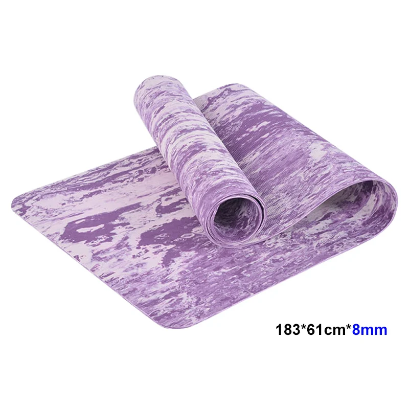 8mm purple Камуфляжный Коврик для йоги 6 мм/8 мм TPE безвкусный Экологичный коврик для фитнеса и йоги нескользящий для упражнений, йоги и пилатеса - Цвет: 8mm purple