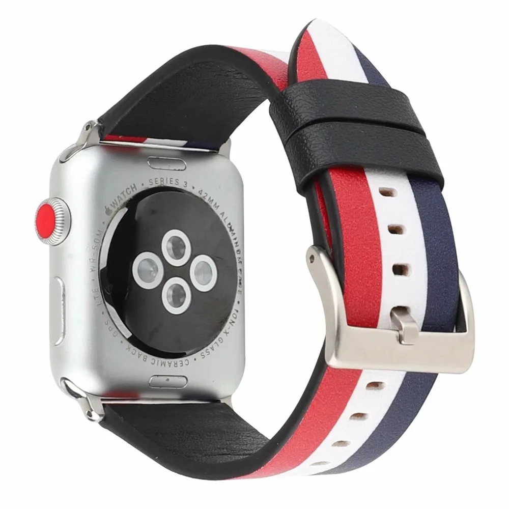 Кожаный ремешок YUKIRIN с национальным флагом для Apple Watch Series 4 3 2 1 ремешок для iWatch 38 42 мм 40 44 мм сменный ремешок