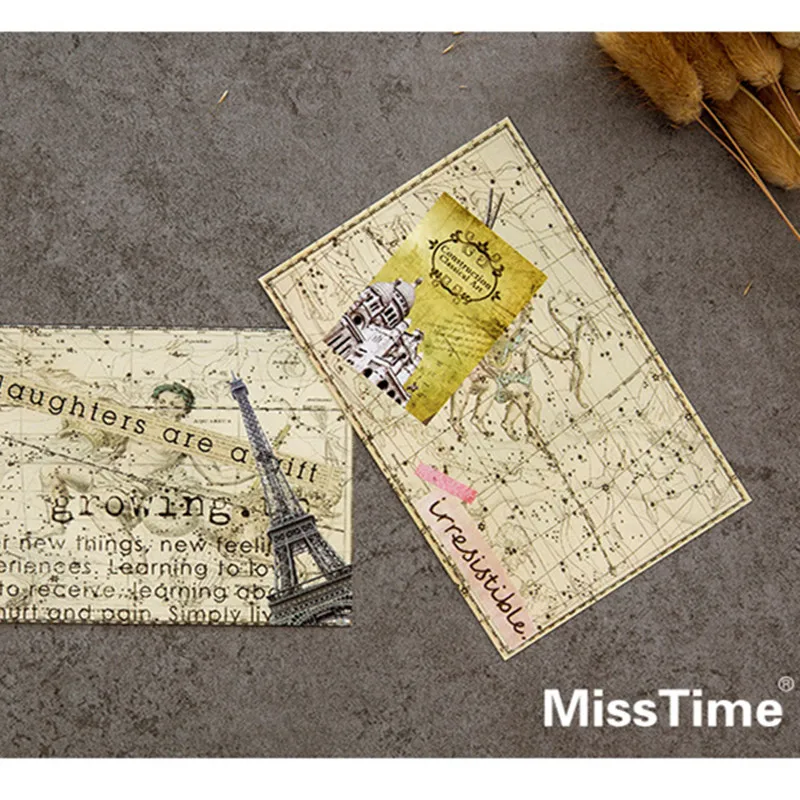 MISS TIME Сумеречная открытка с видом города Закладка Письмо бумага поздравительная