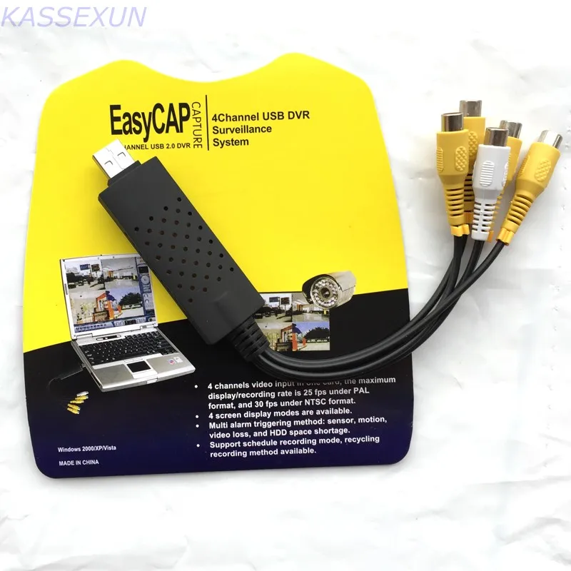 USB2.0 4 CH видео Захват карты окно 7 32 бит Easycap dvr ch usb для ПК 25fps бесплатная доставка|usb