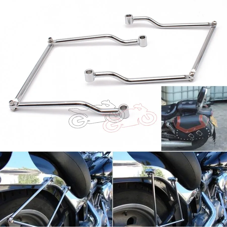 Хромированная сумка Седло для мотоцикла с регулируемым кронштейном Yamaha V Star Dragstar