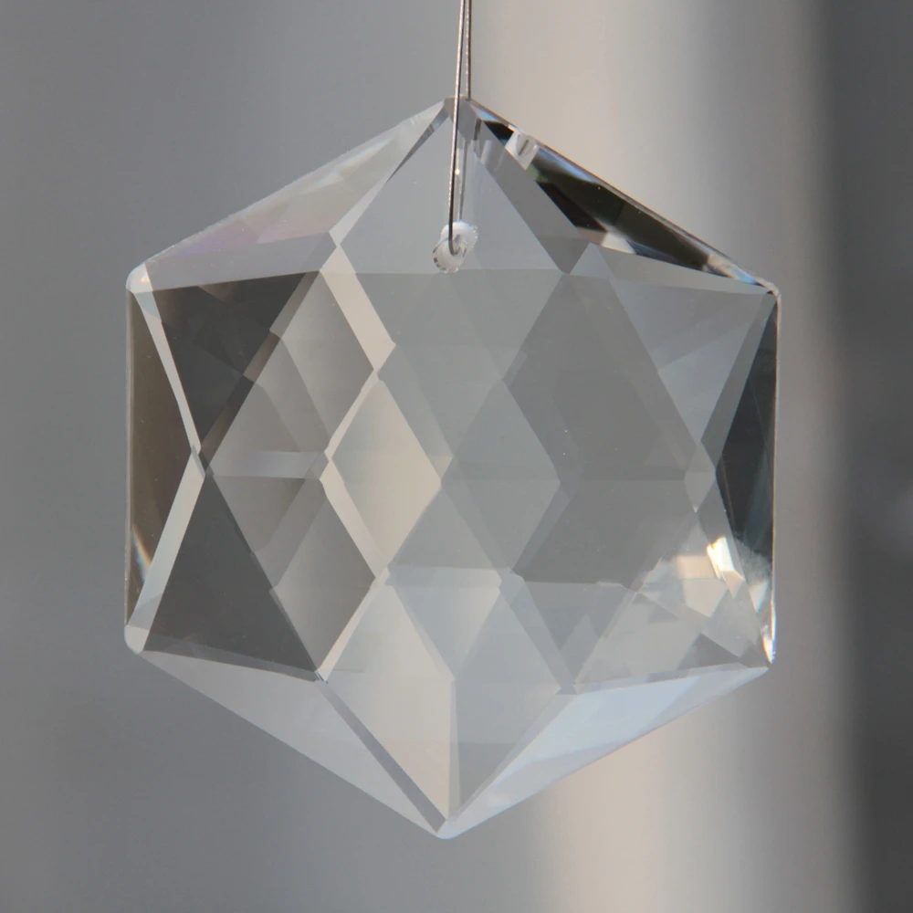 

Free shipping 100mm 20pcs multi-faceted six pointed crystal chandelier parts prism drop pendants for home/wedding decoration