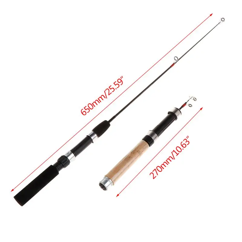 Короткие складные растягивающиеся удочки для зимней рыбалки EVA ручка 62/65 см