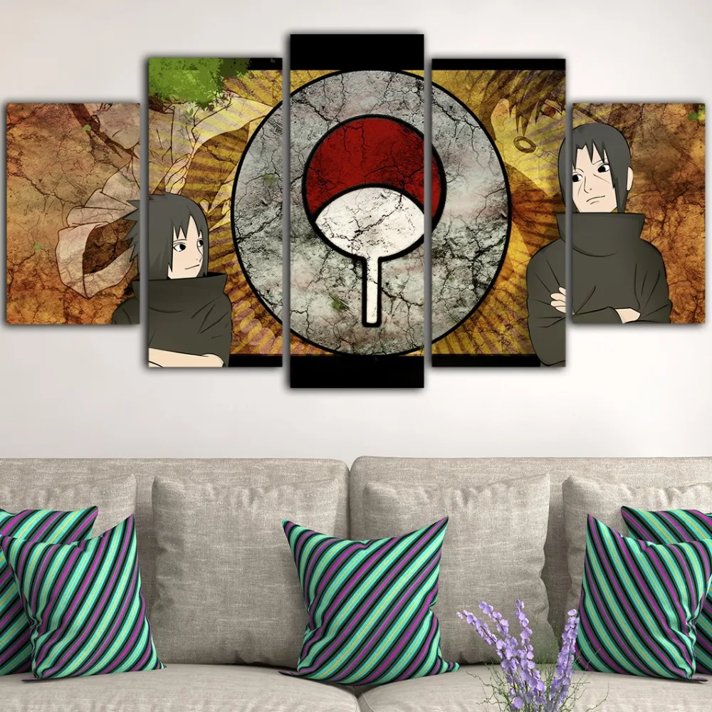 5Pieces Poster Anime Naruto Home Decor Canvas Painting Posters And Prints Living Room Tableau Mural Plakat Obrazy Drop Shipping | Дом и сад