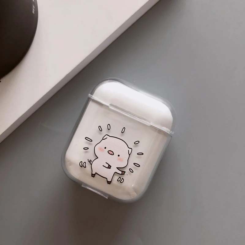 Милые, Мультяшные, Прозрачные Жесткие чехлы для Apple Airpods чехол для наушников Защитный чехол для airpods модная зарядная коробка чехол сумка