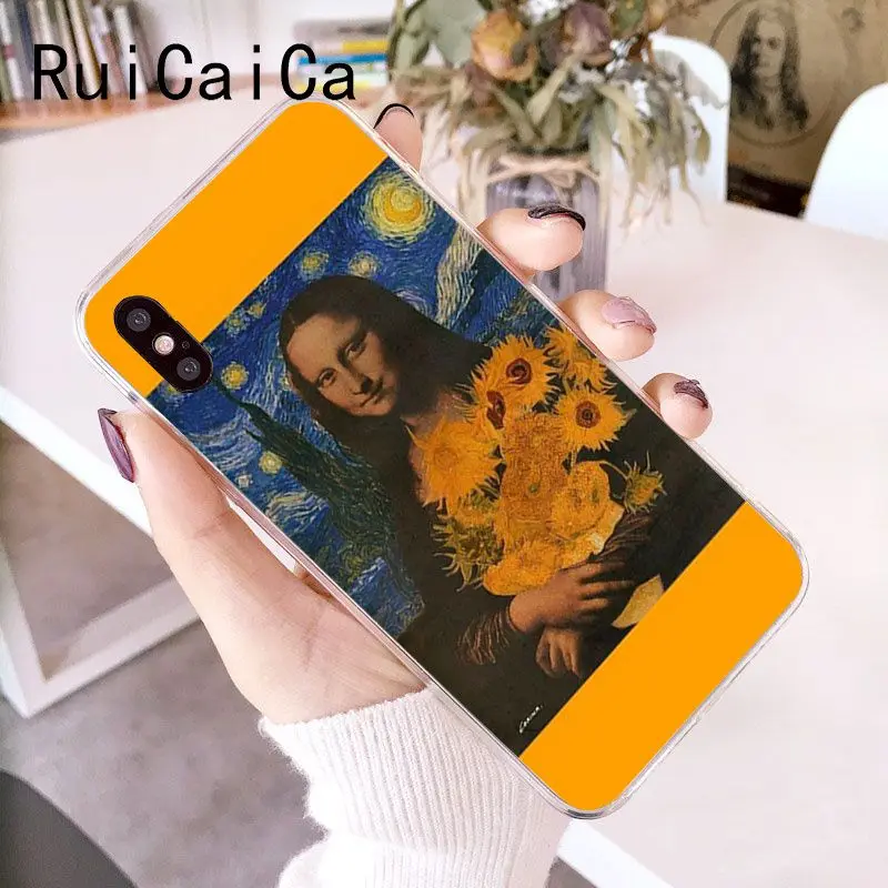 Чехол для телефона RuiCaiCa Great art aestic van Gogh Mona Lisa чехол iPhone 6S 6plus 7 7plus 8 8Plus X Xs MAX 5 5S XR