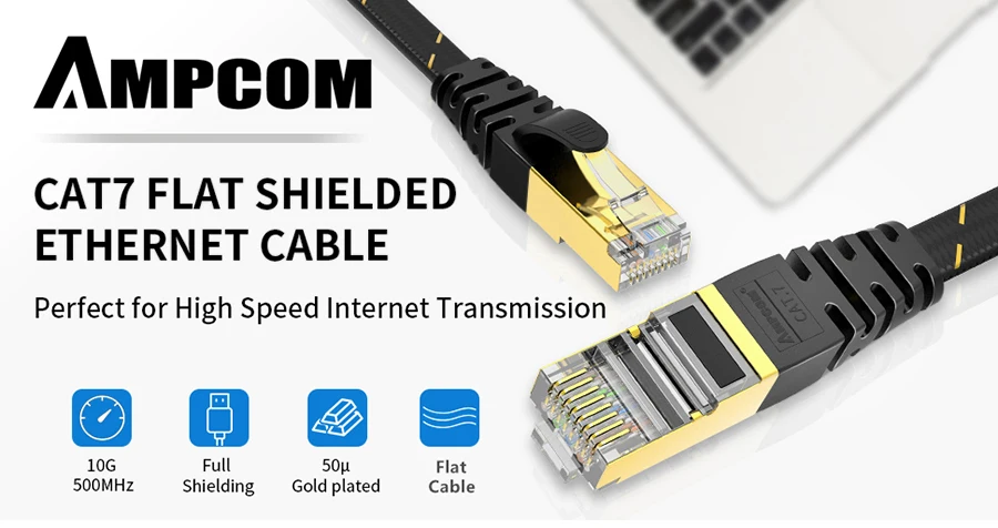 AMPCOM CAT5e UTP 50U RJ45 модульный разъем 8P8C обжимной Конец Ethernet кабель Ethernet разъем